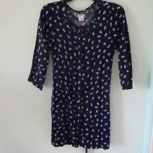 Blue Leaf Patterned Dress